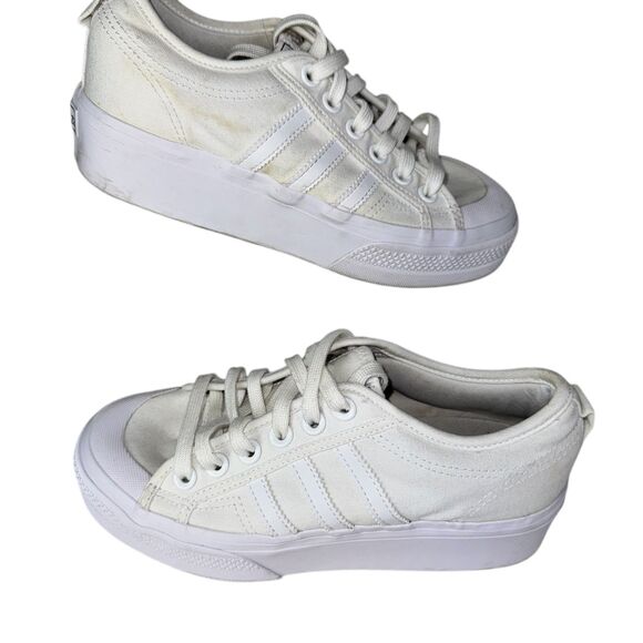 Adidas Nizza Platform Shoes Womens Size 7 Canvas Low Top Sneakers - Picture 5 of 6
